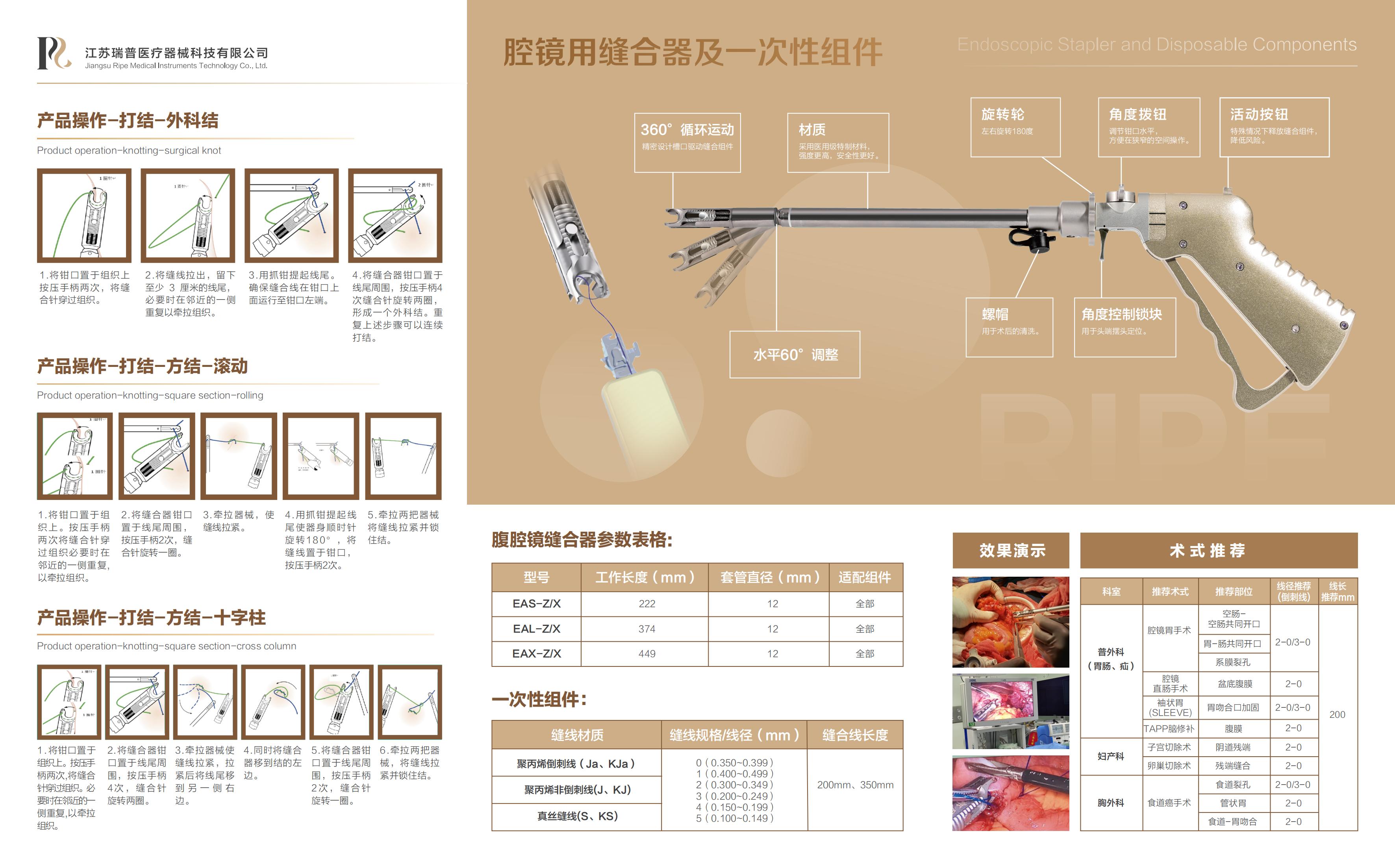 腔鏡用縫合器及一次性組件  產(chǎn)品類(lèi)別